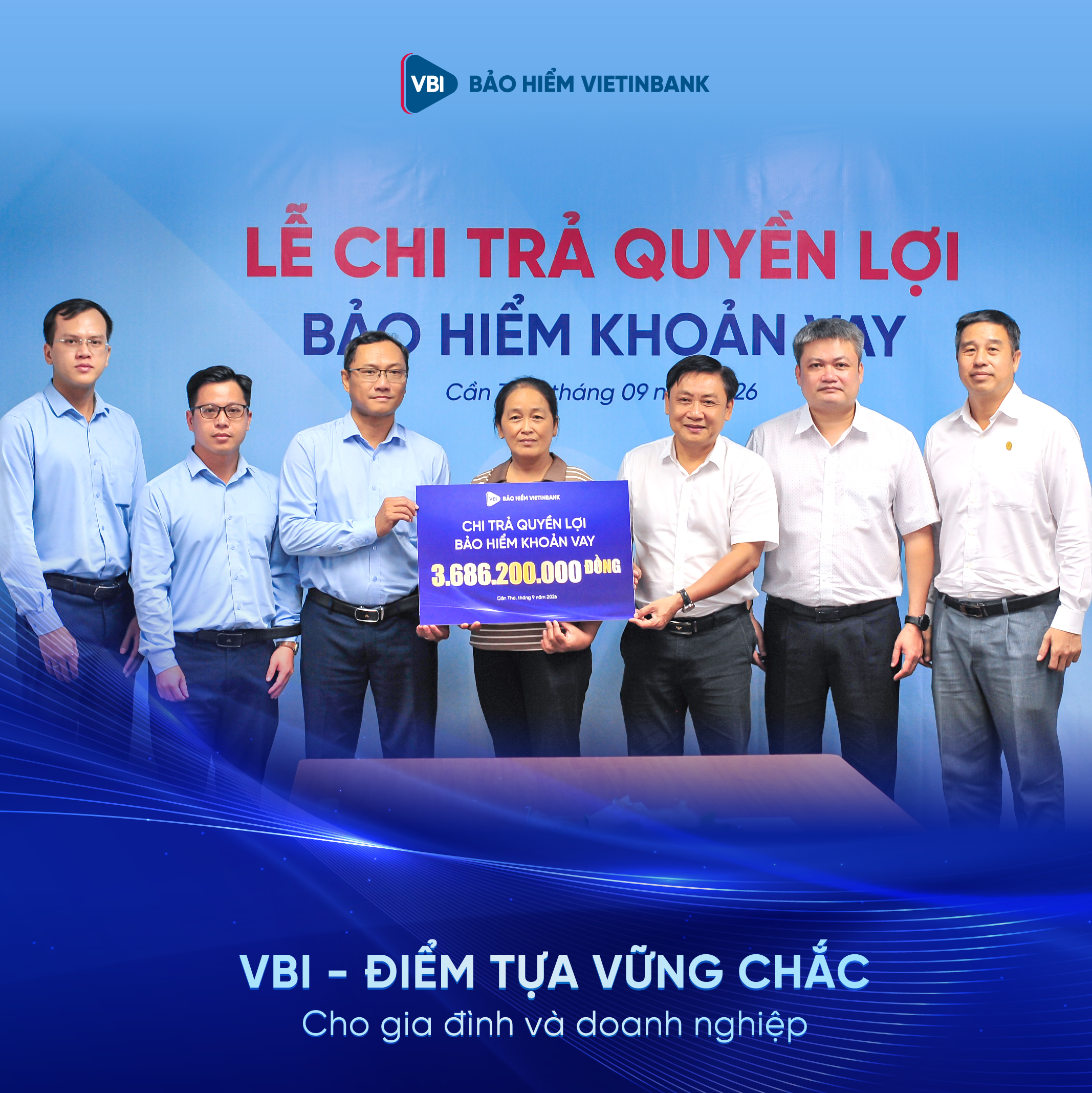 VBI Cần Thơ chi trả gần 3,7 tỷ đồng quyền lợi bảo hiểm cho khách hàng vay vốn gặp nạn